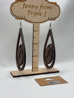 Teardrop Football Earring