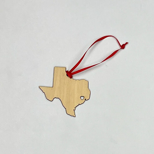 Texas Wooden Christmas ornament